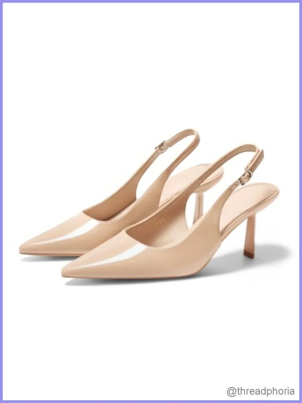Slingback Kitten Heels for Women, Closed Pointed Toe Faux Leather Pumps, Work